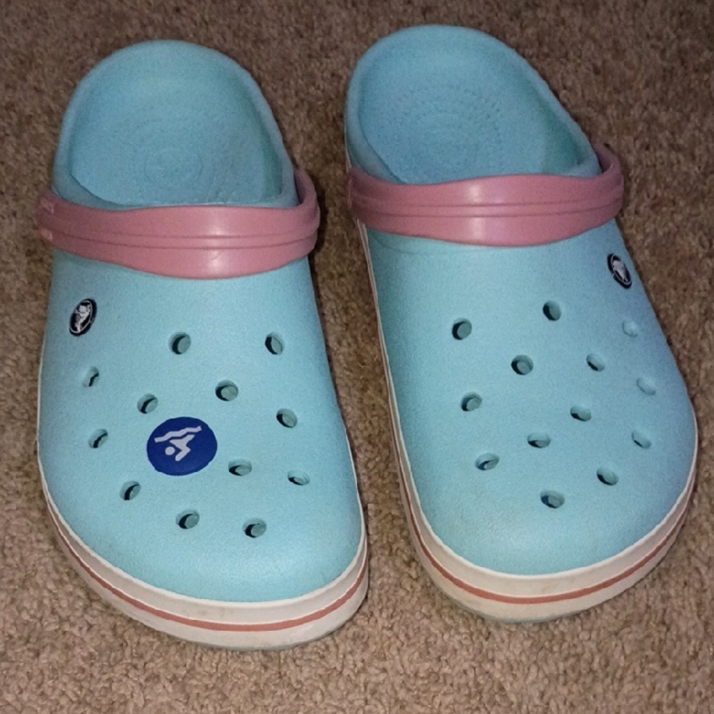 CROCS Sky Blue and Pink Men's Clogs